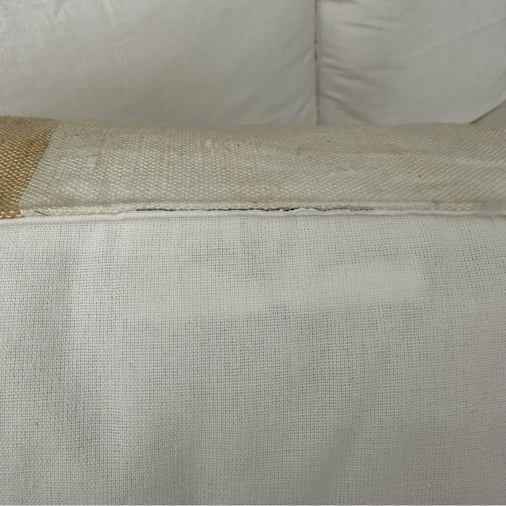 Yellow & White Contrast Linen Throw Pillow- 24 x 24 Threshold - Spring / Summer